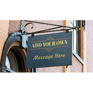 Retro Hanging Sign Custom Customizable PowerPoint clipart graphic preview.