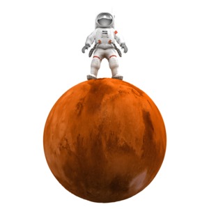 Astronaut On Mars PowerPoint clipart graphic preview.