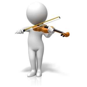 Figure Playing Violin PowerPoint clipart graphic preview.