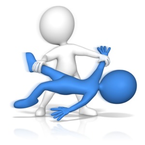 Figure Being Thrown By Another PowerPoint clipart graphic preview.