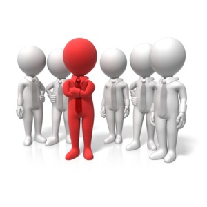 Leader Stand Out PowerPoint clipart graphic preview.