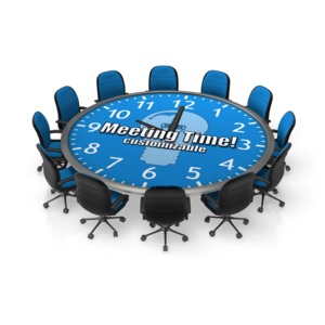 Round Meeting Table Custom Customizable PowerPoint clipart graphic preview.