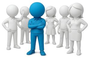 Leader Standing Out PowerPoint clipart graphic preview.