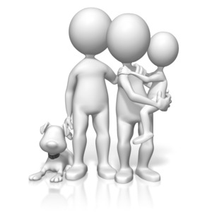 Family Spouse Child Dog PowerPoint clipart graphic preview.