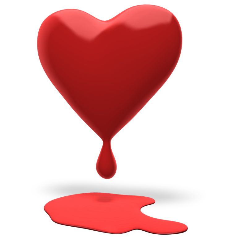 High-resolution clipart illustration of Heart Bleeding, designed for seasonal marketing campaigns, corporate event presentations, and holiday promotions.