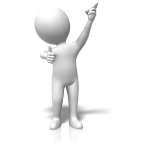Figure Thumb Pointing Up PowerPoint clipart graphic preview.