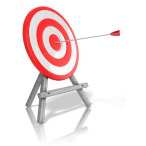 Arrow Target Bullseye PowerPoint clipart graphic preview.