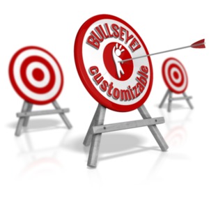Custom Target Standout Bullseye Customizable PowerPoint clipart graphic preview.