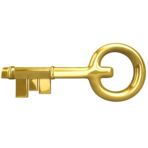 The Golden Key PowerPoint clipart graphic preview.