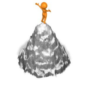 Figure On Mountaintop PowerPoint clipart graphic preview.