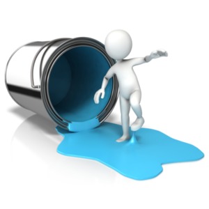 Sticky Paint On Feet PowerPoint clipart graphic preview.