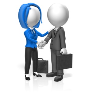Business People Greet PowerPoint clipart graphic preview.