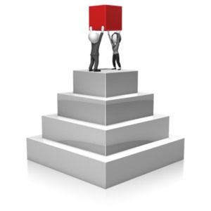 Business People Build Pyramid PowerPoint clipart graphic preview.