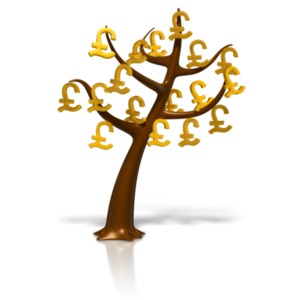 Pound Symbol Money Tree PowerPoint clipart graphic preview.