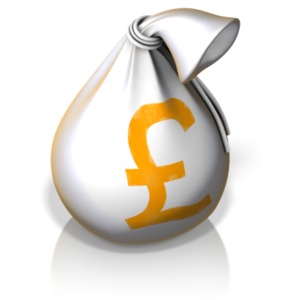 Pound Money Bag PowerPoint clipart graphic preview.
