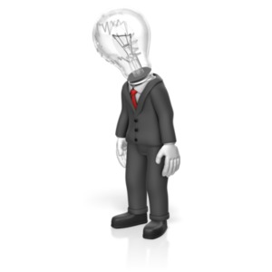Businessman Broke Light Bulb PowerPoint clipart graphic preview.