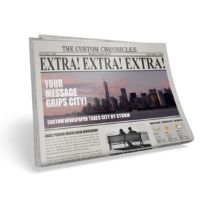 Single Newspaper Customizable PowerPoint clipart graphic preview.