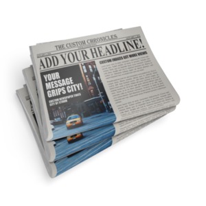 Newspaper Stack Customizable PowerPoint clipart graphic preview.