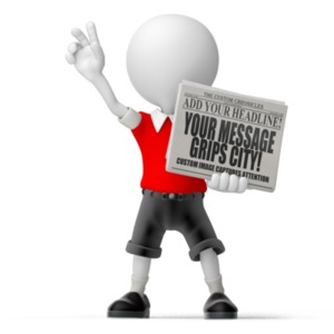 Paperboy Newspaper Customizable PowerPoint clipart graphic preview.