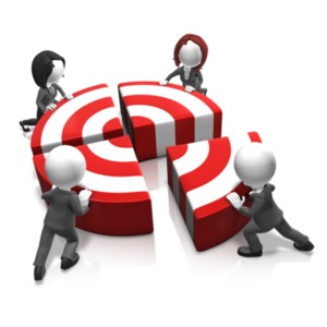 Push The Bullseye PowerPoint clipart graphic preview.