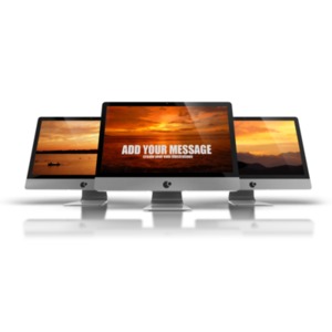 Three Monitors Customizable PowerPoint clipart graphic preview.
