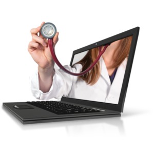 Doctor Online Help PowerPoint clipart graphic preview.