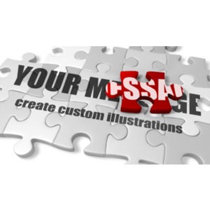 Custom Puzzle Pieces Customizable PowerPoint clipart graphic preview.
