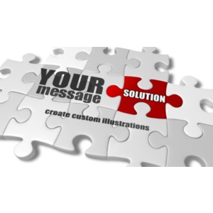 Custom Puzzle Complete Customizable PowerPoint clipart graphic preview.