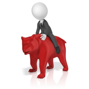 Businessman Ride Bear PowerPoint clipart graphic preview.