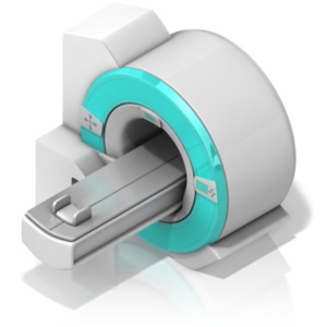 MRI machine at an Isometric Angle PowerPoint clipart graphic preview.
