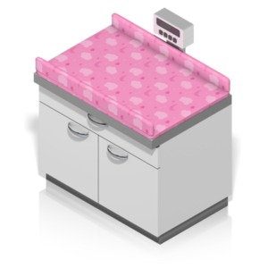 Infant Weighing Station Isometric PowerPoint clipart graphic preview.