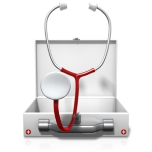 Medical Case Stethoscope PowerPoint clipart graphic preview.