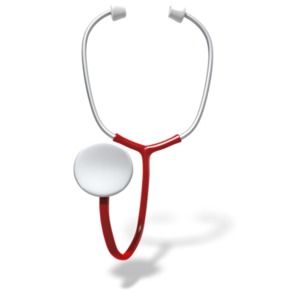 Single Stethoscope PowerPoint clipart graphic preview.