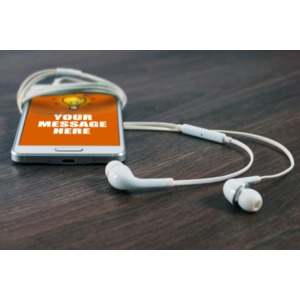 Phone Custom And Ear Buds Customizable PowerPoint clipart graphic preview.
