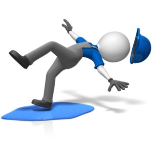 Worker Slip On Spilled Liquid PowerPoint clipart graphic preview.