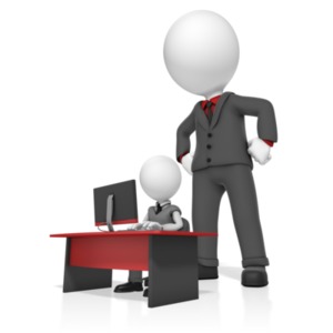 Giant Businessman Watch Man PowerPoint clipart graphic preview.