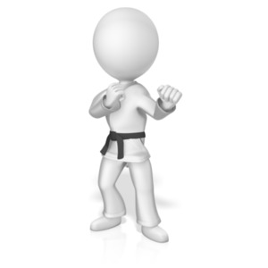 Martial Artist Black Belt PowerPoint clipart graphic preview.