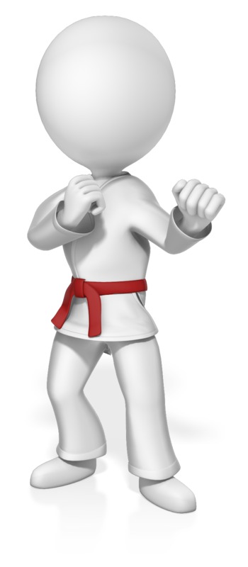 High-resolution customizable clipart of Martial Artist Custom Belt, designed for high-energy corporate team building, health and fitness promotions, and motivational athletic slide layouts.