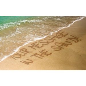 Message In The Sand Customizable PowerPoint clipart graphic preview.