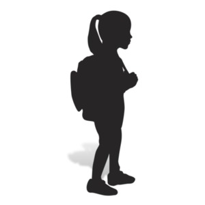 School Girl Silhouette PowerPoint clipart graphic preview.