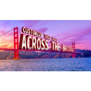 Across The Bridge Customizable PowerPoint clipart graphic preview.