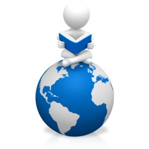 Figure Education World PowerPoint clipart graphic preview.