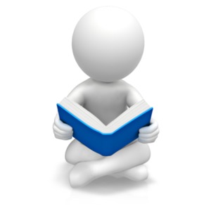Figure Sitting Reading Book PowerPoint clipart graphic preview.