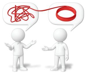 Figures Tangled Communication PowerPoint clipart graphic preview.
