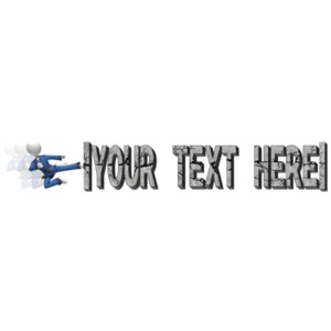 Break Text Karate Kick Customizable PowerPoint clipart graphic preview.