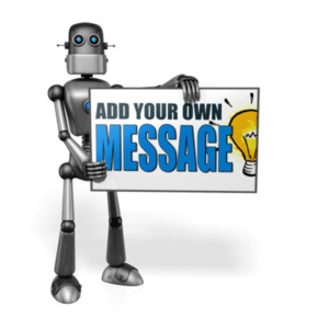 Retro Robot Custom Sign Right Customizable PowerPoint clipart graphic preview.