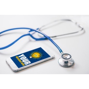 Stethoscope By Custom Phone Customizable PowerPoint clipart graphic preview.