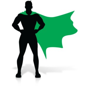 Hero Super Stance Silhoutte PowerPoint clipart graphic preview.