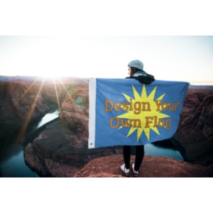 Girl Holding Flag Outside Custom Customizable PowerPoint clipart graphic preview.