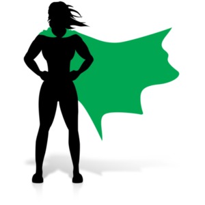 Female Hero Super Stance PowerPoint clipart graphic preview.